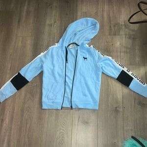 Pink Jacket- Baby Blue